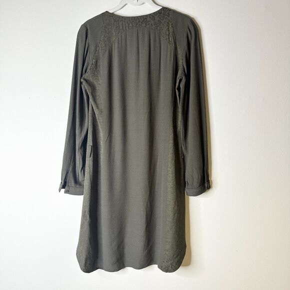 Comptoir Des Cotonniers Shirt Dress Women 6 Brown Mixed Media Corpcore Twee NWOT - Picture 9 of 11